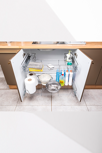 Door Mounted Tandem Undersink Drawer